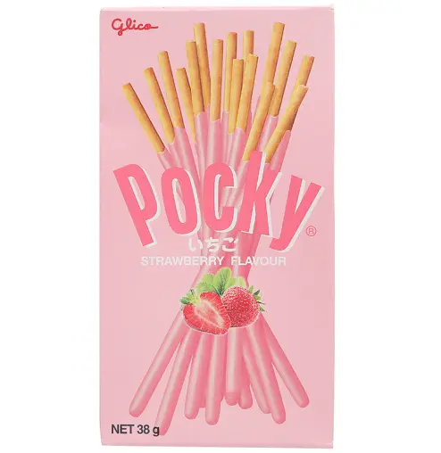 Bánh que Glico Pocky phủ kem hương dâu hộp 38g