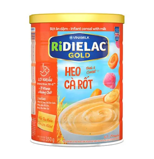 Bột ăn dặm Ridielac Gold heo cà rốt lon 350g