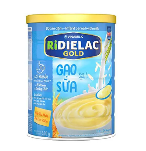 Bột ăn dặm Ridielac Gold gạo sữa lon 350g