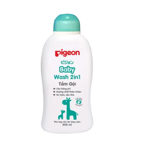 Dầu tắm gội pigeon 200ml xanh