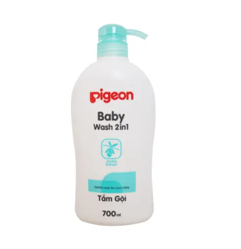 Dầu tắm gội pigeon 700ml xanh