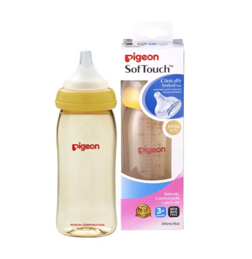 Bình sữa pigeon PPSU Plus 240ml vàng