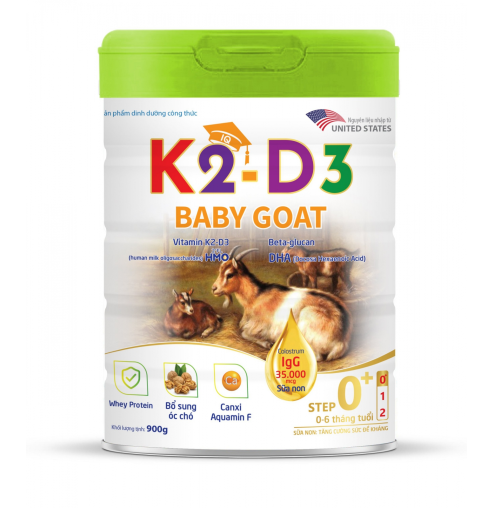 Sữa bột K2-D3 BABY GOAT Step 0+ (0-12 tháng) 900g