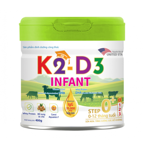 Sữa bột K2-D3 INFANT Step 0+ (0-12 tháng) 400g