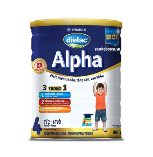 Sữa bột Vinamilk Dielac Alpha 4 900g (2-6 tuổi)