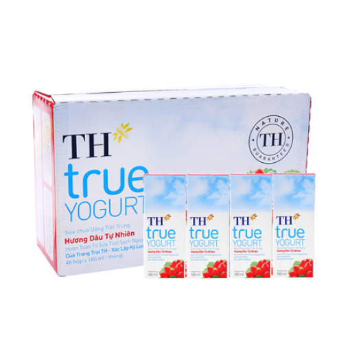 Sữa chua uống tiệt trùng hương dâu 180ml - thùng