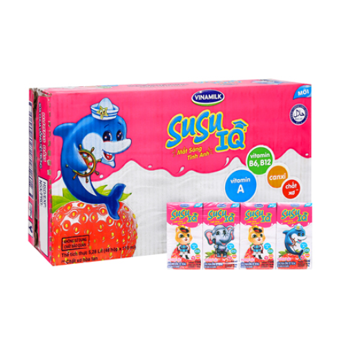 Sữa chua uống tiệt trùng SuSu-Vinamilk hương dâu - thùng