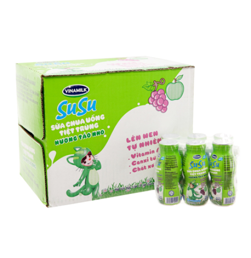 Sữa chua uống tiệt trùng SuSu-Vinamilk hương táo nho - thùng