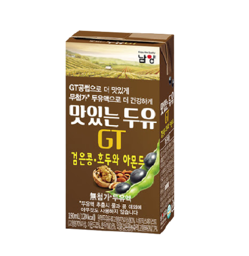Sữa đậu nành đen, óc chó và hạnh nhân Namyang GT - 16 hộp/xách (hộp) - lốc