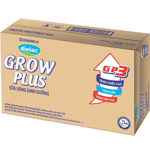 Sữa nước Vinamilk Dielac Grow Plus 180ml - Thùng