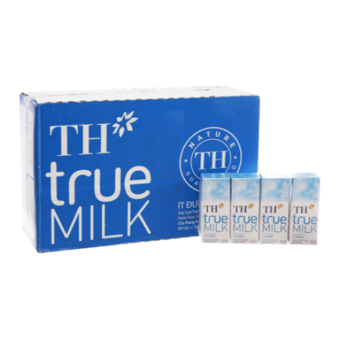 Sữa tươi tiệt trùng ít đường TH True Milk hộp 180ml - thùng