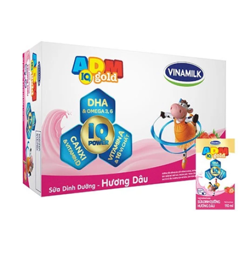 Sữa tươi ADM IQ dâu Vinamilk 110ml - thùng