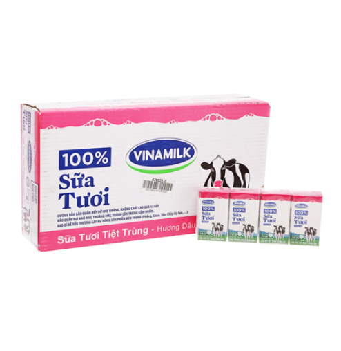 Sữa tươi tiệt trùng dâu Vinamilk 100% 110ml  - thùng