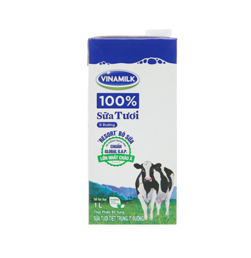 Sữa tươi tiệt trùng ít đường Vinamilk 100% 180ml