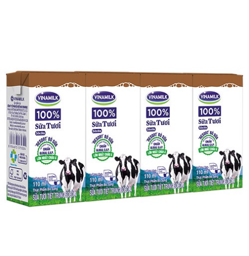Sữa tươi tiệt trùng socola Vinamilk 100% 110ml