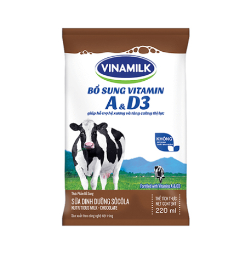 Sữa dinh dưỡng socola Vinamilk 220ml