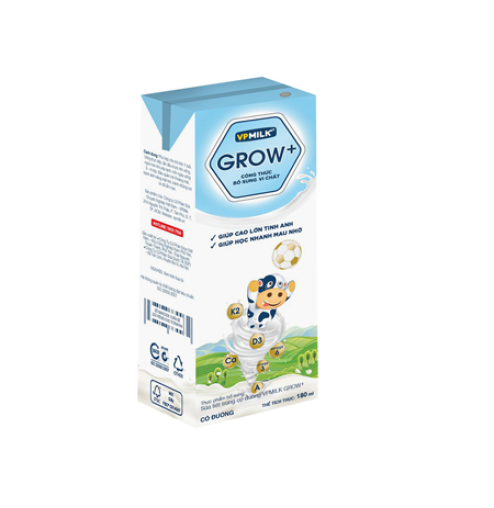 Sữa tươi Grown+ VPmilk phát triển triều cao 180ml - lốc