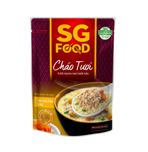 Cháo tươi SG Food bí đỏ-thịt bằm 270g