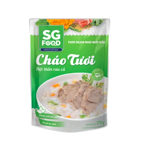 Cháo tươi thịt thăn rau củ SG Food gói 270g
