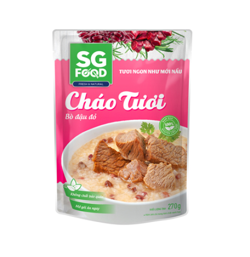 Cháo tươi bò đậu đỏ SG Food gói 270g