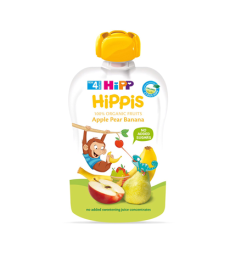 Trái cây nghiền HIPPIS ORGANIC lê-táo-chuối 100g