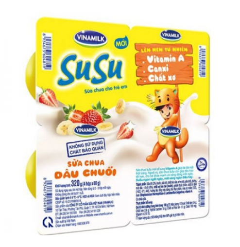 Sữa Chua Vinamilk Susu Hương Dâu Chuối - thùng