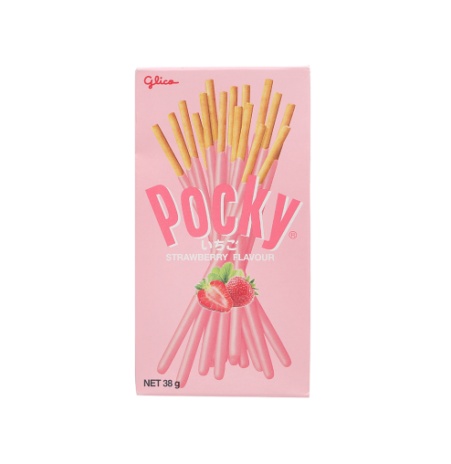 Bánh que Glico Pocky phủ kem hương dâu hộp 38g