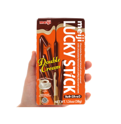 Bánh que Meiji Lucky Stick phủ kem chocolate coffee hộp 38g