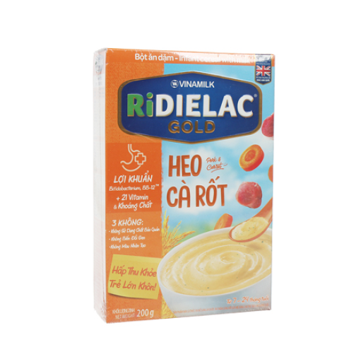 Bột ăn dặm Ridielac Gold heo cà rốt HG 200g
