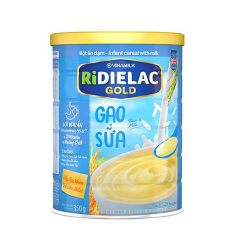 Bột ăn dặm Ridielac Gold gạo sữa lon 350g