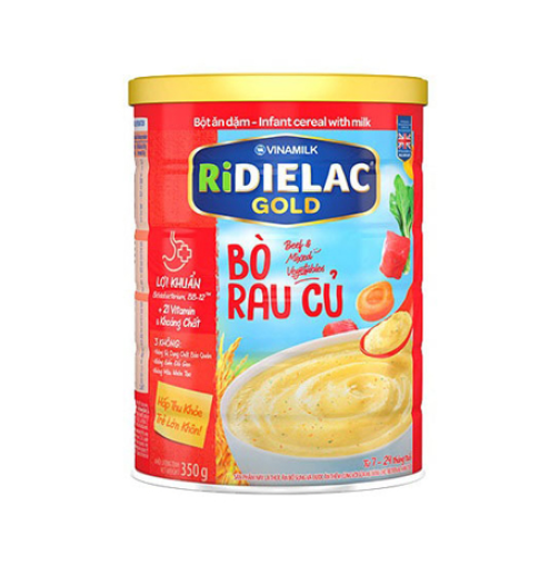 Bột ăn dặm Ridielac Gold bò rau củ lon 350g