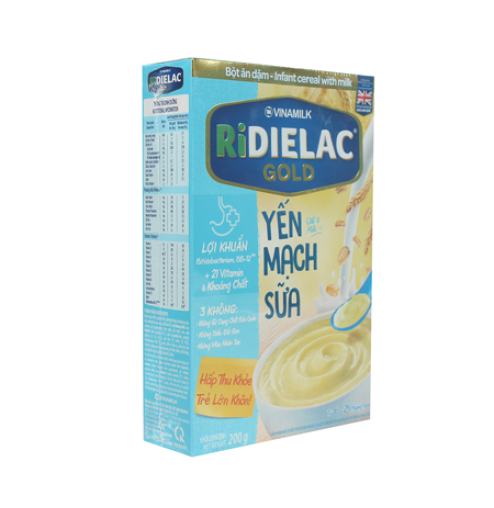 Bột ăn dặm Ridielac Gold yến mạch sữa HG 200g