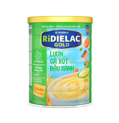 Bột ăn dặm Ridielac Gold Lươn cà rốt đậu xanh lon 350g