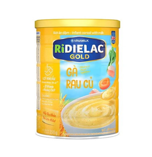 Bột ăn dặm Ridielac Gold gà rau củ lon 350g