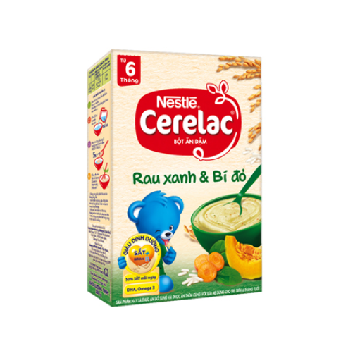 Bột ăn dặm Nestle rau xanh và bí đỏ 200g (6 tháng)