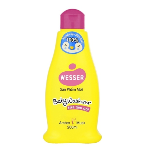 Tắm gội Wesser 200ml hồng