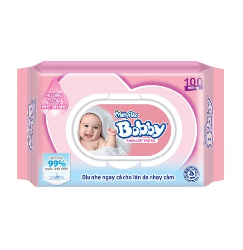 Khăn giấy ướt Bobby Care - 100 miếng