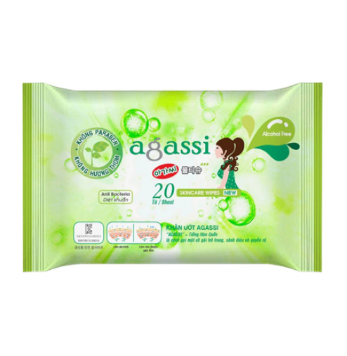Khăn ướt Agassi 20 tờ xanh