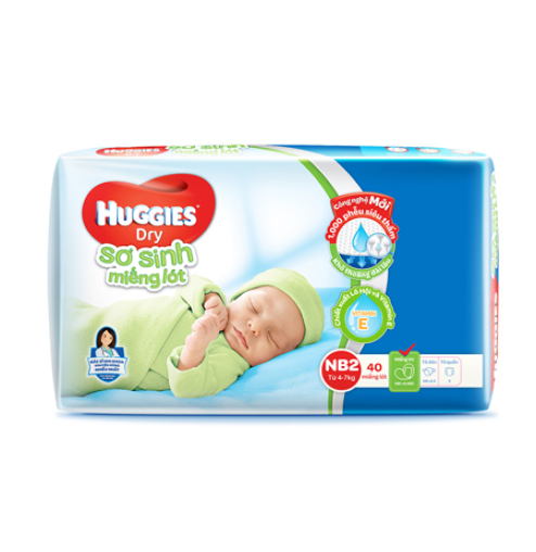 Miếng lót Huggies NB2 40 miếng