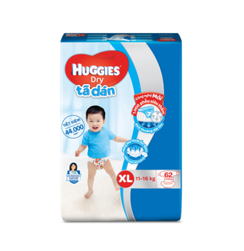 Tã dán Huggies XL 62 miếng