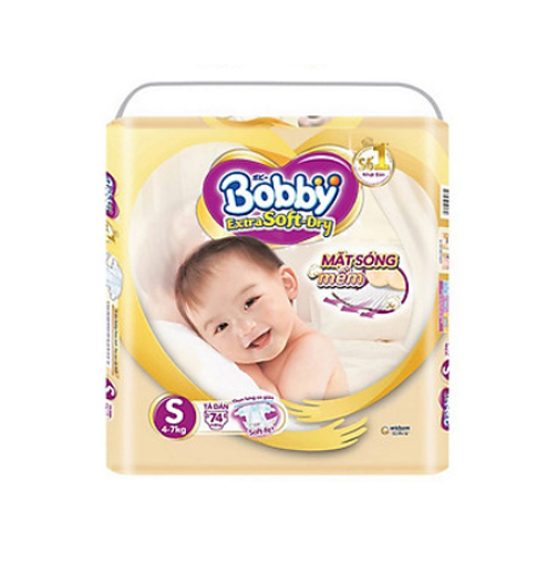 Tã dán Bobby Extra Soft Dry S 74 miếng