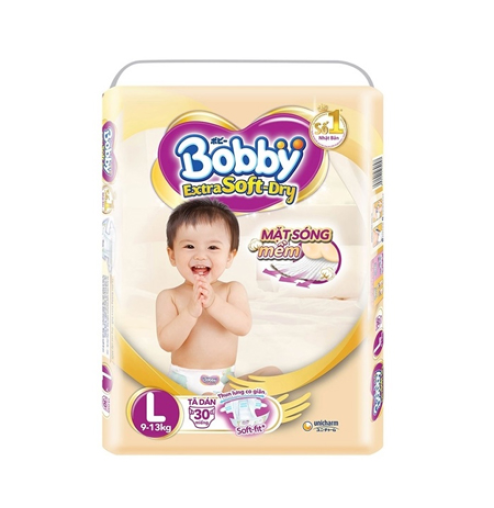 Tã dán Bobby Extra Soft Dry L 58 miếng