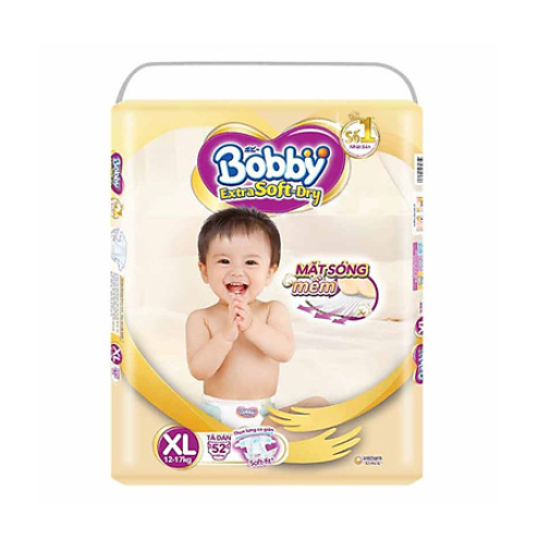 Tã dán Bobby Extra Soft Dry XL 52 miếng