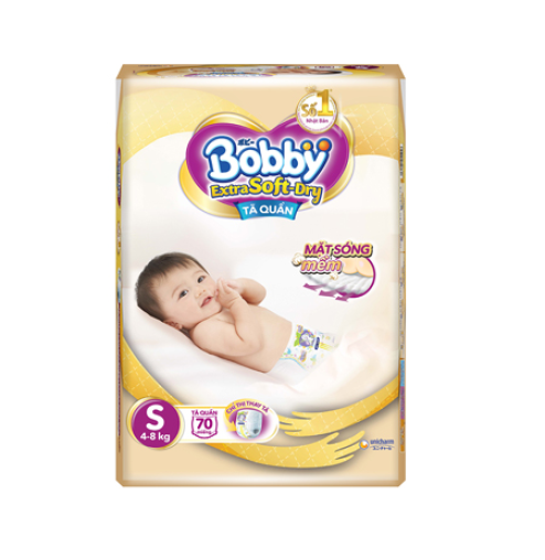 Tã quần Bobby Extra Soft Dry S 70 miếng