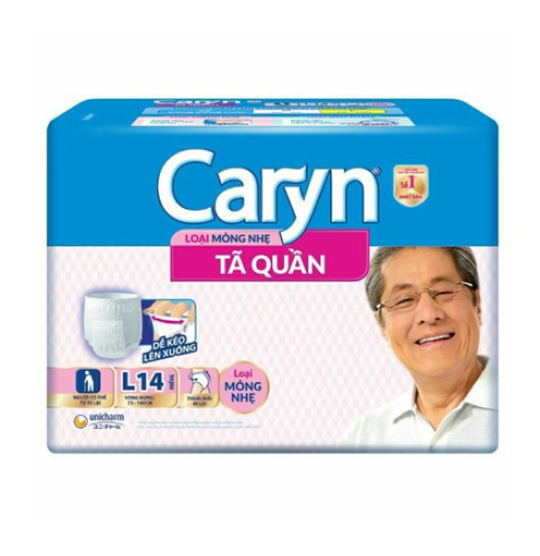 Tã quần Caryn Loại Mỏng Nhẹ L 14 miếng