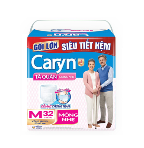 Tã quần Caryn Loại Mỏng Nhẹ M 32 miếng