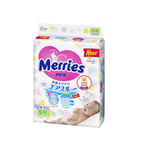 Tã dán Merries size S 82 miếng