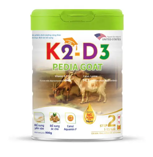 Sữa bột K2-D3 PEDIA GOAT Step 2+ (1-15 tuổi) 900g